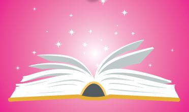  Open book with pink background